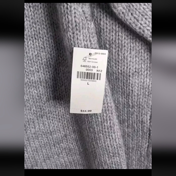 Old Navy Women's Large Sweater Balloon Sleeve Grey Fair Isle - Picture 4 of 7